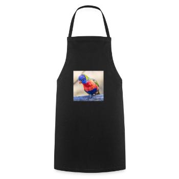 Rainbow lorikeet (Allfarblori, Trichoglossus) - Cooking Apron - black - Front - AI Model Male 185 dark (185cm)
