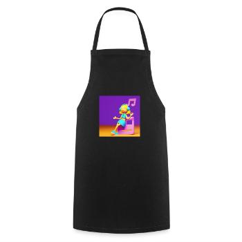 FUNNY MUSIC ILLUSTRATION - Cooking Apron - black - Front - AI Model Male 185 dark (185cm)