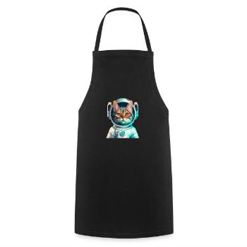 space cat - Kochschürze - Schwarz - Vorne - AI Model Male 185 dark (185cm)