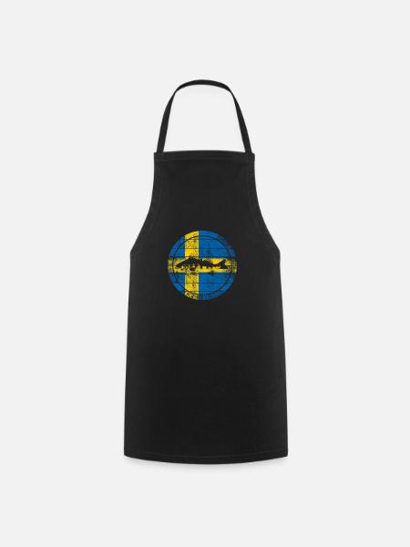 Barsch Angeln Schweden - Kochschürze - Schwarz