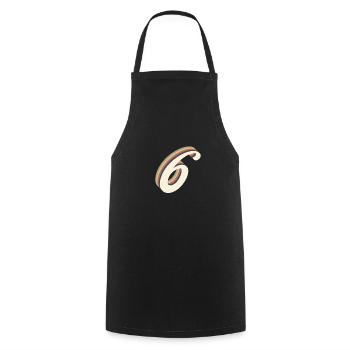 6e anniversaire vintage - Tablier de cuisine - noir - Devant - AI Model Male 185 dark (185cm)