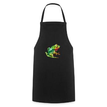 Origami Geometrie Frosch bunt modern arty - Kochschürze - Schwarz - Vorne - AI Model Male 185 dark (185cm)