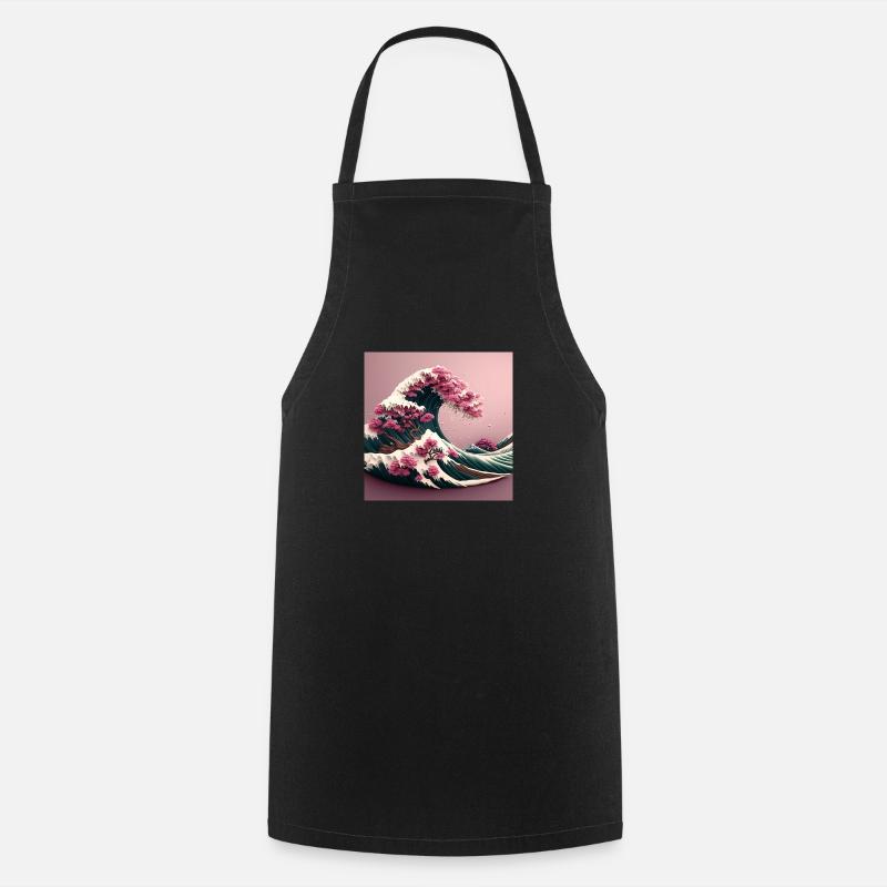 Tsunami Florale - Tablier de cuisine - noir
