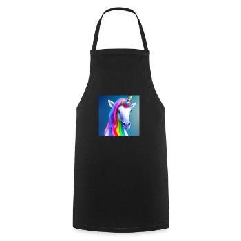 belle licorne douce regarde-moi - Tablier de cuisine - noir - Devant - AI Model Male 185 dark (185cm)