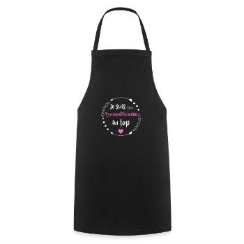 Je suis une psychomotricienne au top - Tablier de cuisine - noir - Devant - AI Model Male 185 dark (185cm)