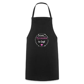 Je suis une psychologue au top - Tablier de cuisine - noir - Devant - AI Model Male 185 dark (185cm)