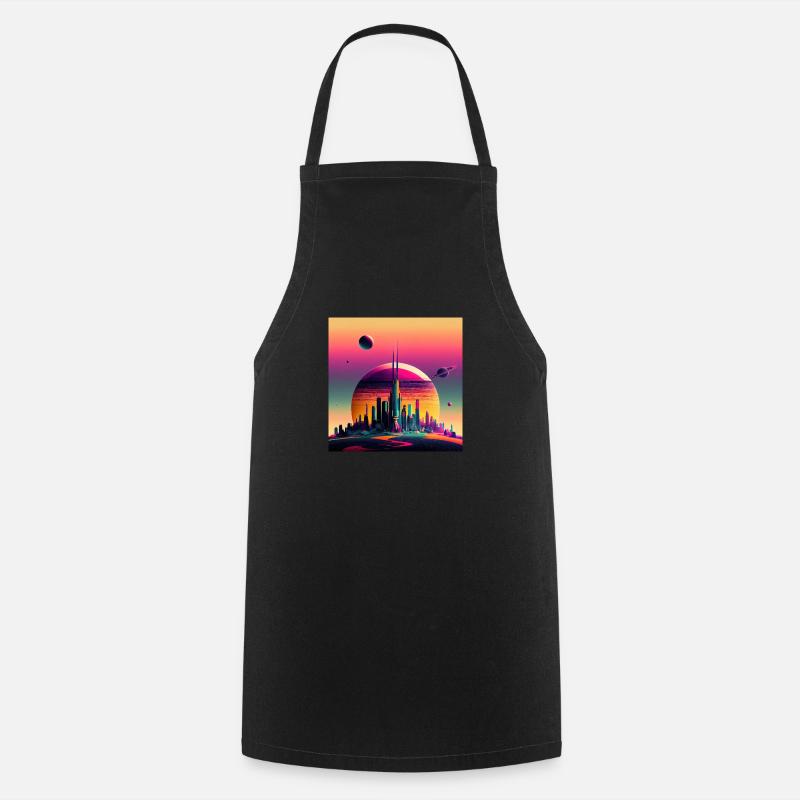 Colonization of Saturn - Cooking Apron - black