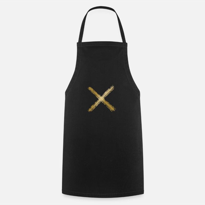 Cross golden - Cooking Apron - black