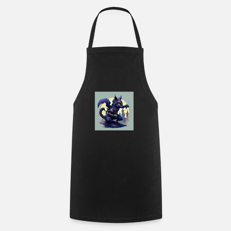 Ninja Katze - Kochschürze - Schwarz