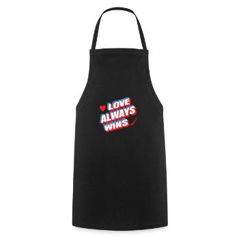 L’amour gagne toujours - Tablier de cuisine - noir - Devant - AI Model Male 185 dark (185cm)