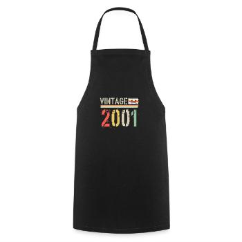 Cassette vintage 2001 - Tablier de cuisine - noir - Devant - AI Model Male 185 dark (185cm)