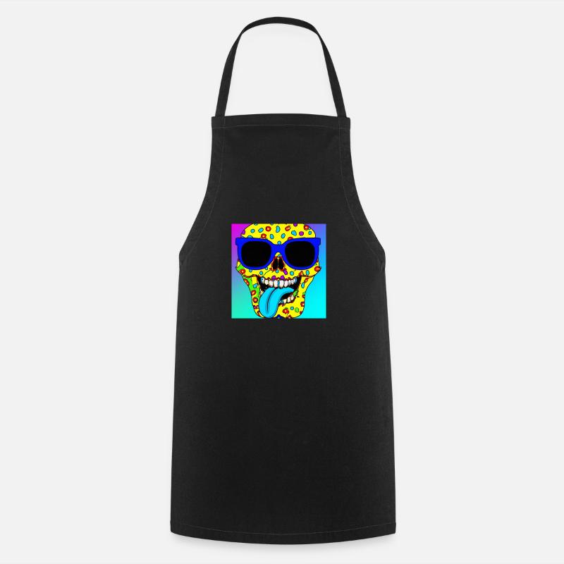 Skull with Sun Glasses Pop Art Berlin Cologne - Cooking Apron - black