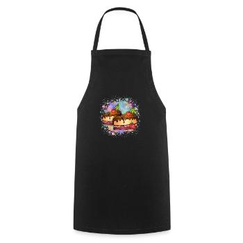 Cakes - Cooking Apron - black - Front - AI Model Male 185 dark (185cm)
