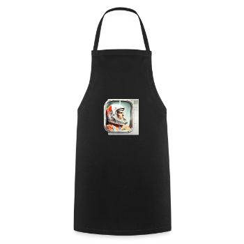 Retro Flash No42 - Kochschürze - Schwarz - Vorne - AI Model Male 185 dark (185cm)