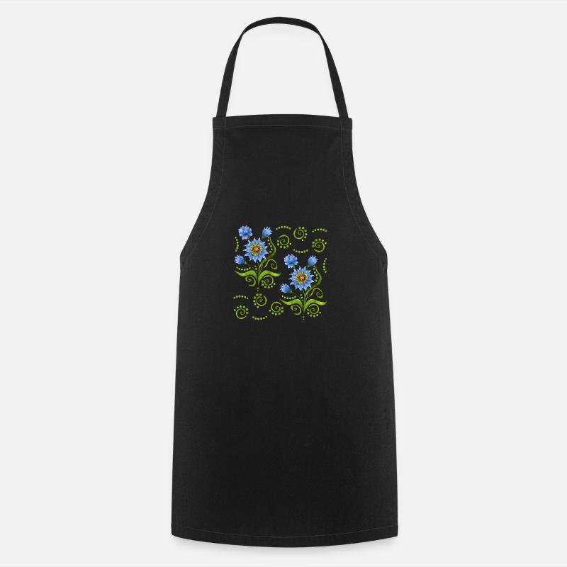 Flowers - Cooking Apron - black