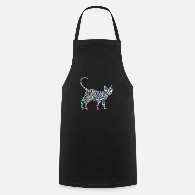 Chat coloré, Défilé - Tablier de cuisine - noir