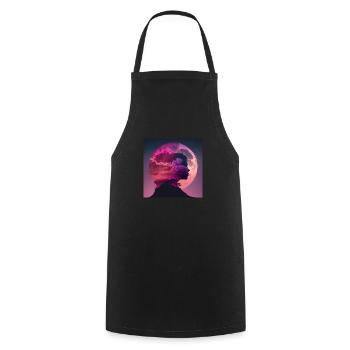 Woman in red Sky, Design 3 - Cooking Apron - black - Front - AI Model Male 185 dark (185cm)
