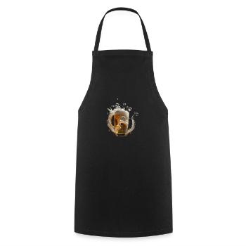 Craft Bier Explosion im Glas - Kochschürze - Schwarz - Vorne - AI Model Male 185 dark (185cm)