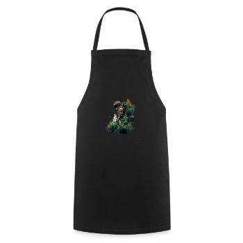Astronaut overgrown with plants - Surreal - Cooking Apron - black - Front - AI Model Male 185 dark (185cm)
