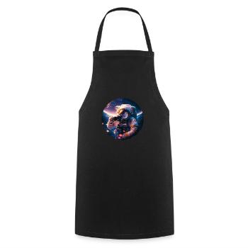 Astronaut fotografiert Geschenk - Kochschürze - Schwarz - Vorne - AI Model Male 185 dark (185cm)