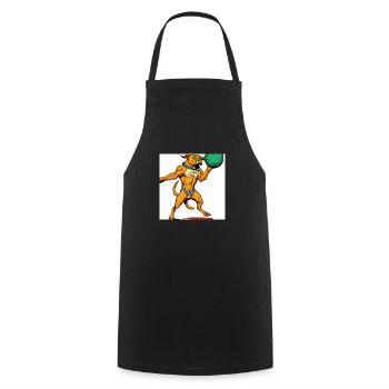 a dog with a ball illustroke 3 - Cooking Apron - black - Front - AI Model Male 185 dark (185cm)