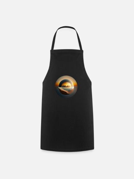 Flache Erde Fantasy Geschenk - Kochschürze - Schwarz