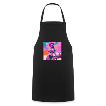 Woman in front of sports car 2 - Cooking Apron - black - Front - AI Model Male 185 dark (185cm)