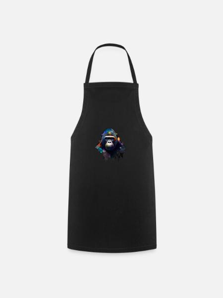 Abstract Gorilla n°2 - Cooking Apron - black