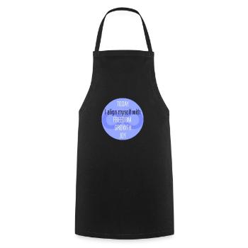 Positive Affirmation - Today I align myself ... - Cooking Apron - black - Front - AI Model Male 185 dark (185cm)