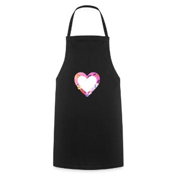 Mother's Day Wedding Engagement Valentine's Day Love - Cooking Apron - black - Front - AI Model Male 185 dark (185cm)