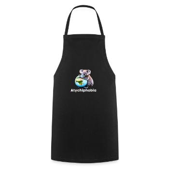 Atychiphobia Fear of Failure Koala Earth - Cooking Apron - black - Front - AI Model Male 185 dark (185cm)