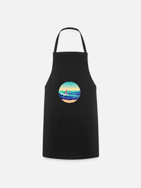Surfer surfer surfer planche de surf - Tablier de cuisine - noir
