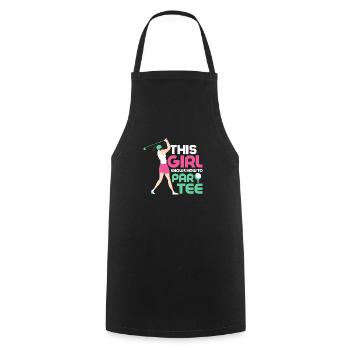 This Girl Knows How To Par Tee Golf Golfing - Cooking Apron - black - Front - AI Model Male 185 dark (185cm)