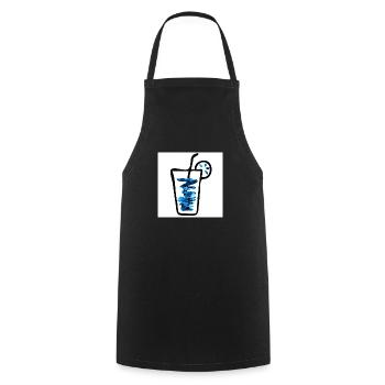 Drink blue - Kochschürze - Schwarz - Vorne - AI Model Male 185 dark (185cm)
