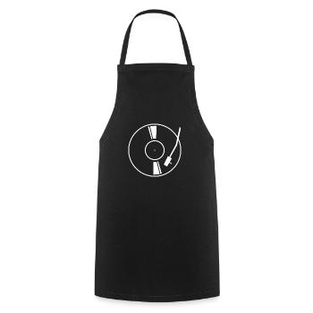 Vinyl Schallplatte weiß - Kochschürze - Schwarz - Vorne - AI Model Male 185 dark (185cm)