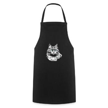 Chaton Propriétaire Chat Chat Domestique Chat - Tablier de cuisine - noir - Devant - AI Model Male 185 dark (185cm)