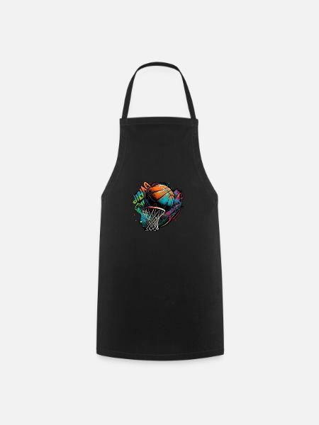 Colorful Basketball Graffiti - Cooking Apron - black