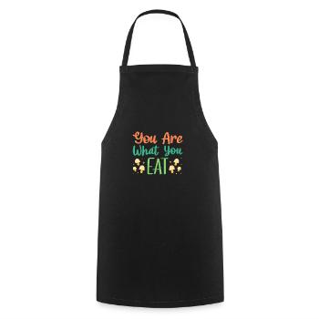 vous êtes ce que vous mangez végétalien - Tablier de cuisine - noir - Devant - AI Model Male 185 dark (185cm)