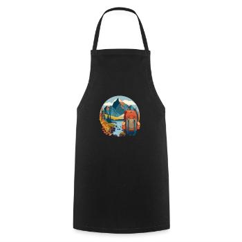 Randonnées en pleine nature entre montagne et lac - Tablier de cuisine - noir - Devant - AI Model Male 185 dark (185cm)