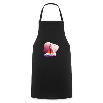 Sailing Sailing Sailing Sailing Sailing Boat - Cooking Apron - black - Front - AI Model Male 185 dark (185cm)