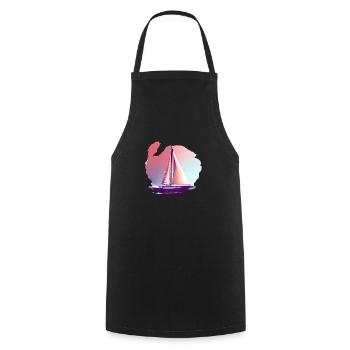 Sailing Sailing Ship Sailboat Sailing Sports - Cooking Apron - black - Front - AI Model Male 185 dark (185cm)