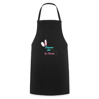 "Team La Mariée Lapin" - Pour un mariage adorable - Tablier de cuisine - noir - Devant - AI Model Male 185 dark (185cm)