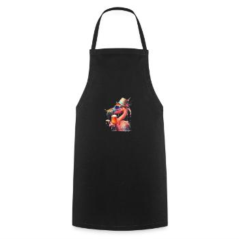 Funny flamingo with beer and sunglasses - Cooking Apron - black - Front - AI Model Male 185 dark (185cm)