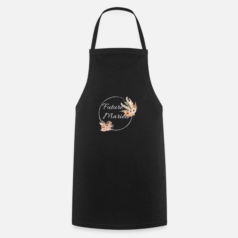 Future mariée floral - Tablier de cuisine - noir