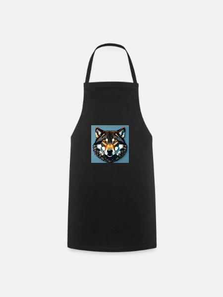 Standard-Wolf-Porträt - Kochschürze - Schwarz