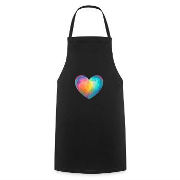 Mother's Day Love Engagement Wedding Valentine's Day - Cooking Apron - black - Front - AI Model Male 185 dark (185cm)