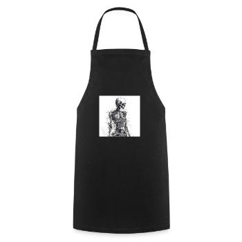 Squelette de crâne effrayant - Tablier de cuisine - noir - Devant - AI Model Male 185 dark (185cm)