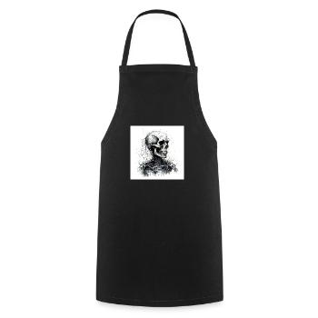 Crâne effrayant crâne dans le style goth et emo - Tablier de cuisine - noir - Devant - AI Model Male 185 dark (185cm)