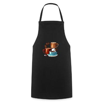Coffee Coffee Cup Caffeine Gift Coffee Bean - Cooking Apron - black - Front - AI Model Male 185 dark (185cm)