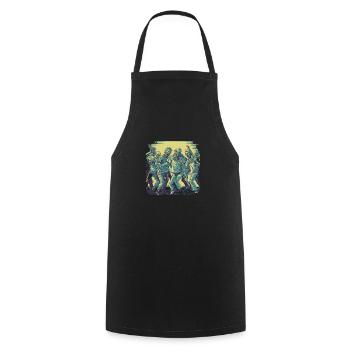 Dancing Zombies - Motif de zombie effrayant - Tablier de cuisine - noir - Devant - AI Model Male 185 dark (185cm)
